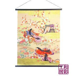 手摺り和紙タペストリー「源氏花遊び」｜wasai-kobo