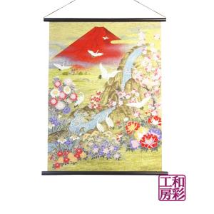 手摺り和紙タペストリー「赤富士」｜wasai-kobo