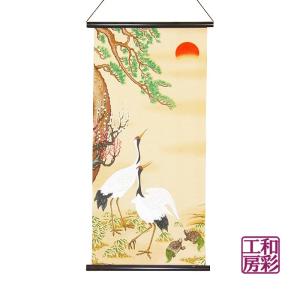 手摺り和紙タペストリー「鶴と亀」｜wasai-kobo