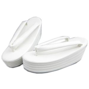 草履 ぞうり 厚底ヒール 白色台白鼻緒 Ｌ 24.5ｃｍ 日本製 4枚芯 無地 こっぽり風 振袖 成人式 卒業式 袴 着物 訪問着