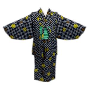 着物 子供用 キッズ 男の子 お仕立て上がり 7点セット 5〜6歳 7〜8歳 グレー黒市松紋柄スター 羽織 長襦袢 兵児帯 巾着 雪駄 足袋