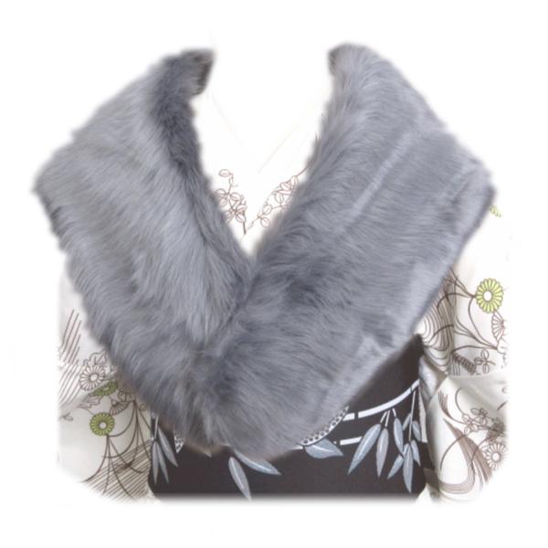 ショール フェイクファー グレー 箱なし 振袖 成人式 卒業式 袴 はかま 着物 洋装 振袖用
