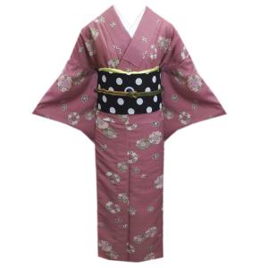 平和屋着物▽小紋　単衣　舞桜文　洗える着物　BAAT9096yc 平和屋着物▽小紋 単衣 舞桜文 洗える着物 BAAT9096yc 【公式通販】