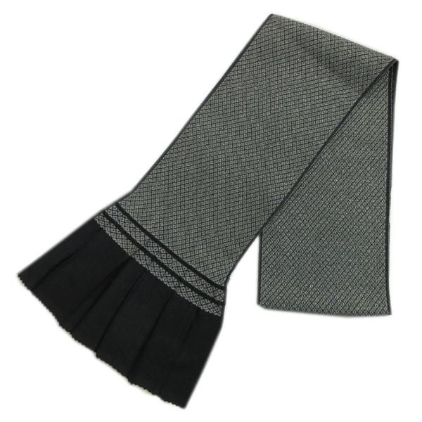 帯揚げ 帯上げ 鹿の子織 金糸入り 黒 振袖用 成人式 着物 黒色