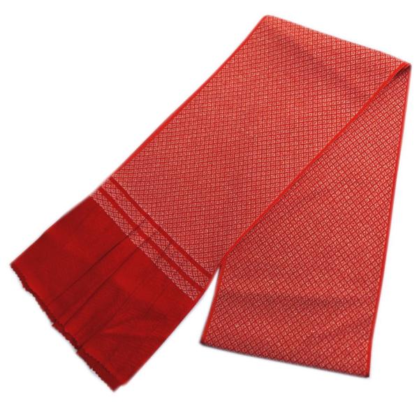 帯揚げ 帯上げ 鹿の子織 金糸入り 赤色 振袖用 成人式 着物