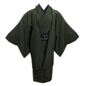 着物 袷 メンズ 男性 お仕立て上がり 5点セット グレー M L LL