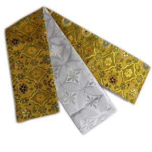 角帯 リバーシブル 小袋 メンズ 男性 日本製 金色地正倉院古典紋様