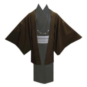 羽織 はおり コート メンズ 男性 濃茶色 Ｍ Ｌ ＬＬ 和装