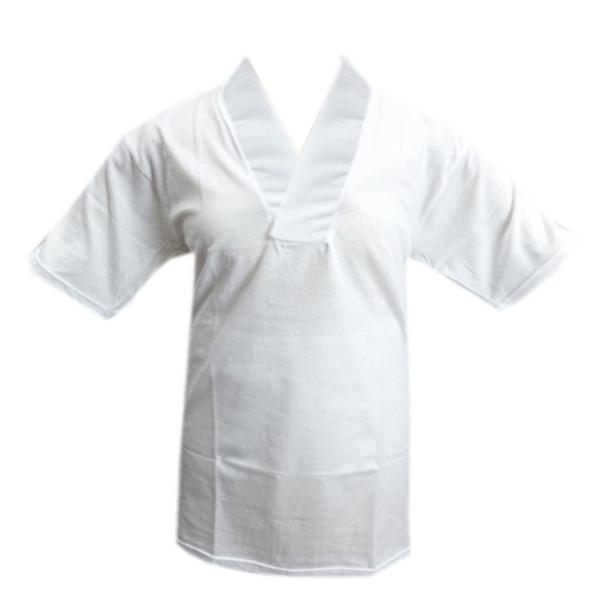 半襦袢 半じゅばん Ｔシャツ メンズ 男性 夏用 絽 白色地白衿 Ｓ Ｍ Ｌ ＬＬ 日本製 洗える ...