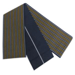 角帯 小袋 メンズ 男性 濃紺地金茶白ライン 日...の商品画像