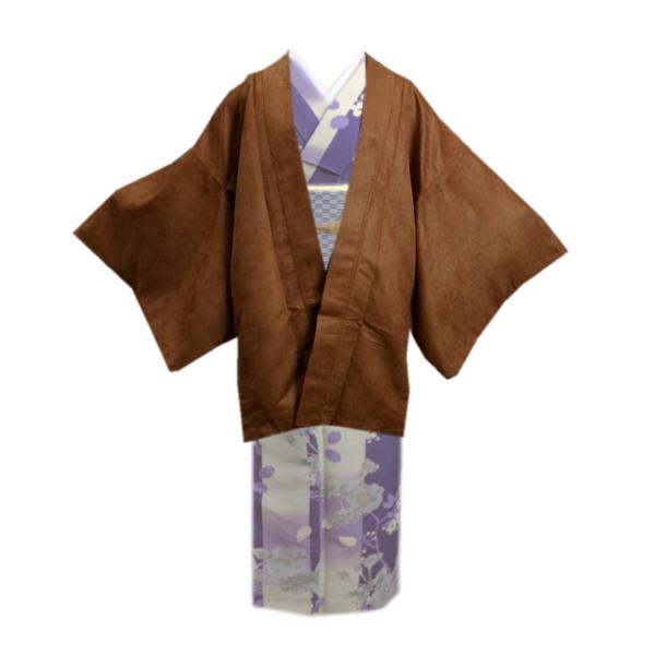 羽織 はおり コート スエード キャメル茶 フリー 無地 和装 着物 女性用 冬用 春 秋 冬物 レ...