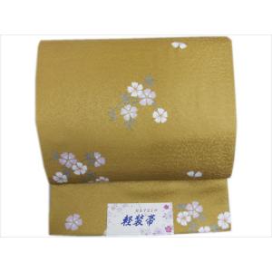 軽装帯 作り帯 付け帯 着物 簡単 お太鼓結び 金茶地撫子