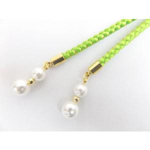 飾り紐 かざりひも 長尺 黄緑色金パール玉 日...の詳細画像1