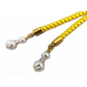 飾り紐 かざりひも 長尺 黄色金パール玉 振袖...の詳細画像1