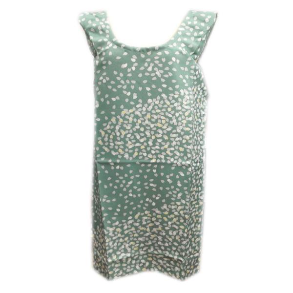 エプロン 和柄 フリークロス モスグリーン地桜吹雪 Ｕネック 女性用 ユニフォーム