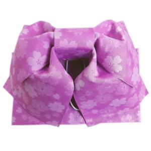 結び帯 付け帯 作り帯 薄紫色地桜さくら 日本製 浴衣 ゆかた 簡単 巻いてポン 女性用｜wasakura-an