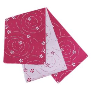 半巾帯 半幅帯 柄入り 濃ピンク色地小花波紋 日...の商品画像