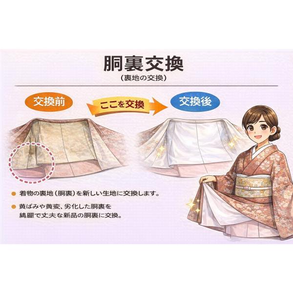普通着物【振袖や留袖以外】胴裏交換