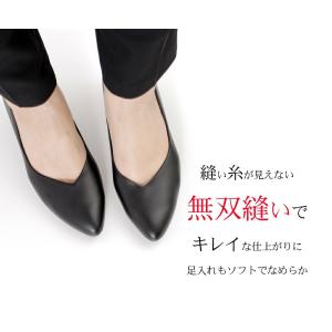 パンプス 5cm ローヒール 痛くない Vカッ...の詳細画像5