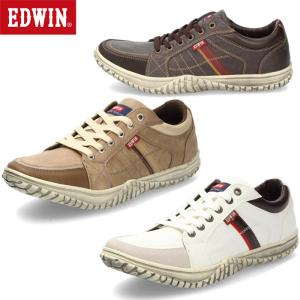 エドウィン EDWIN スニーカー メンズ ローカット ホワイト ベージュ ダークブラウン カジュアル EDM-345｜Parade ワシントン靴店