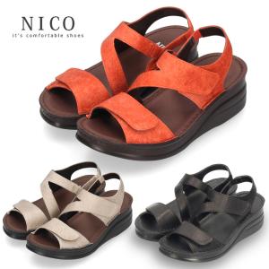 ニコ サンダル NICO レディース 42123 靴 オープントゥ バック