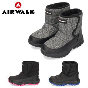 スノーブーツ キッズ エアウォーク スノーシューズ 滑りにくい  防寒 防滑 黒 グレー 反射板 子供靴 AIRWALK キッズ ウインターブーツ 撥水 AWJ0199 セール｜washington