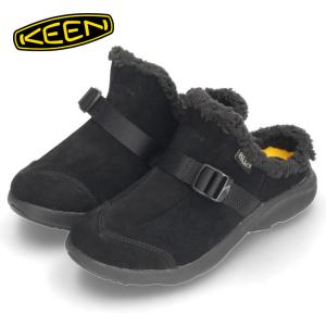 KEEN サンダル キーン レディース 冬用サンダル サボサンダル ボアサンダル 軽い キャンプ 本革 1026802 黒 ブラック レザー スエード｜washington