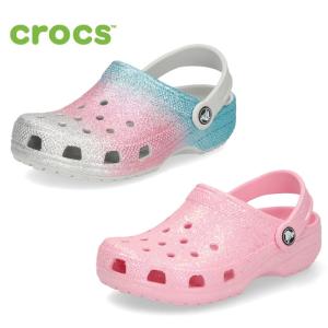 クロックス サンダル キッズ crocs 女の子 ピンク クラシック グリッター クロッグ クロッグサンダル CLASSIC GLITTER CLOG 206993 軽量 子供靴｜washington