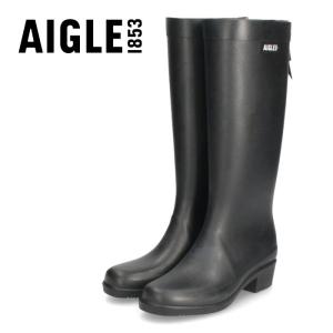 エーグル レディース レインブーツ 長靴 AIGLE 滑らない ミリカ ラバーブーツ ノワール ブラック 黒 ラバーブーツ ロング丈 防水 ZZFNB｜washington