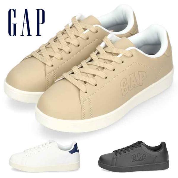 ギャップ スニーカー メンズ レディース 軽い 靴 コートスニーカー ホワイト ブラック GAP G...