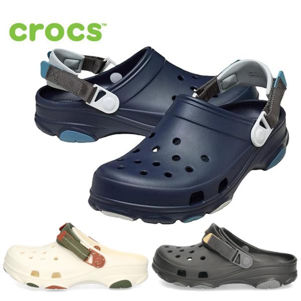 クロックス サンダル メンズ crocs  オール テレイン クロッグ チョーク  ブラック 黒 ネ...