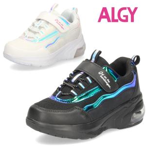 スニーカー キッズ 厚底スニーカー 女の子 アルジー 4103 ホワイト ブラック 白 黒 かわいい おしゃれ ダッドシューズ ALGY｜washington