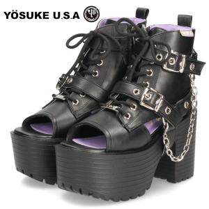 ヨースケ厚底ブーツ(4460118)SV/C YOSUKE（ヨースケ） 厚底ブーツ レディース 靴 YOSUKE 4460118 ベルト