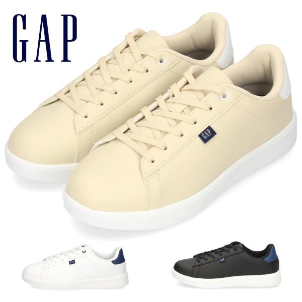 ギャップ スニーカー メンズ レディース 軽い 靴 コートスニーカー ホワイト ブラック GAP G...