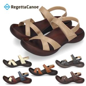 レディース サンダル リゲッタカヌー ぺたんこ 歩きやすい バックストラップ Regetta Canoe CJFD-5326a ローヒール 幅広 履きやすい コンフォート 靴 日本製