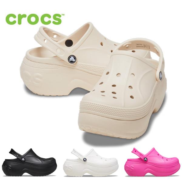 クロックス レディース サンダル 厚底 クロッグ crocs ブラック 黒 ホワイト ピンク ベージ...