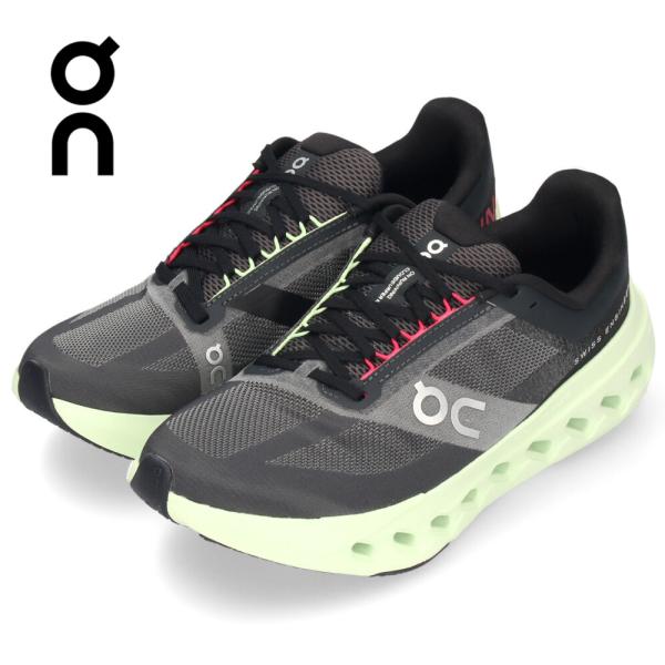 On メンズ ランニングシューズ ブラック 黒 スニーカー クラウドサーファー ネクスト 軽量 クッ...