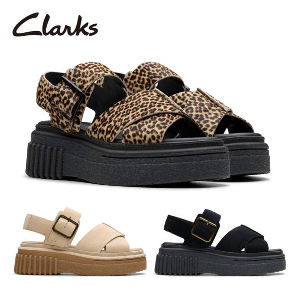 クラークス レディース サンダル 厚底 本革 アンクルストラップ Clarks Evamar Wis...