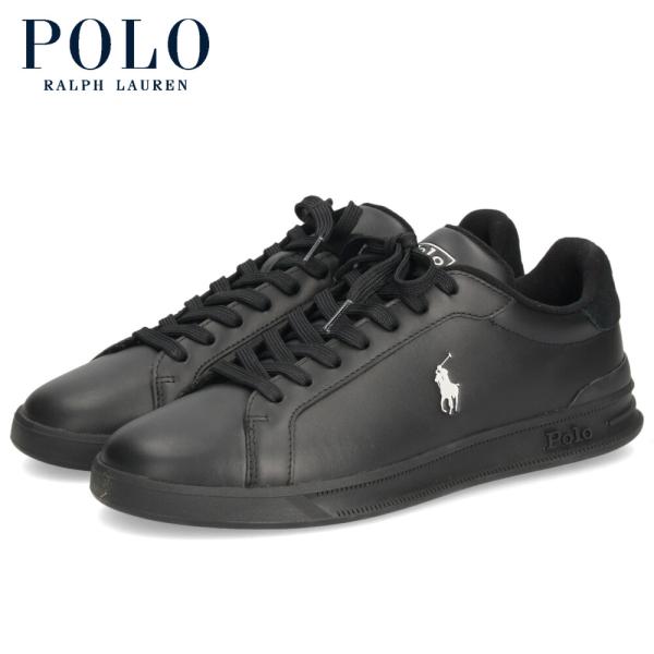 ポロ ラルフローレン スニーカー メンズ レザー ブラック 黒 ローカット ヘリテージ コート ll...
