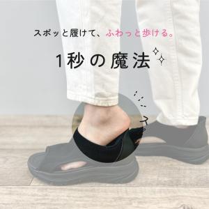 サンダル レディース 厚底 立ったまま履ける ...の詳細画像3
