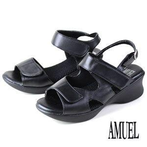 爆買 AMUEL 61 63 レディースサンダル オフィス履き ブラック レディース ミュール サンダル
