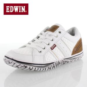 エドウィン EDWIN ED-7138 ホワイト カジュアルシューズ スニーカー メンズ 靴 レースアップ 白