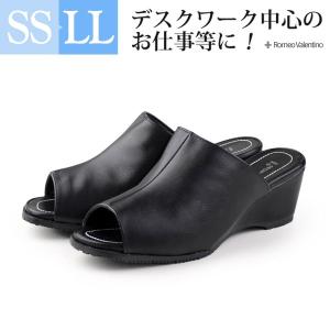 オフィス サンダル レディース 黒 ミュール Romeo Valentino
