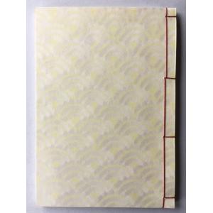 和綴じノート　三椏繊維の漉き模様　クリーム　色青海波