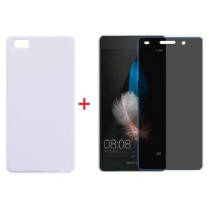 Huawei Ascend P8 lite 磨き砂面 携帯用ケース スマートフォン保護カバー＆覗き見防止液晶保護フィルム2点セット　2色「528-0019＋528-0018-02」｜washodo