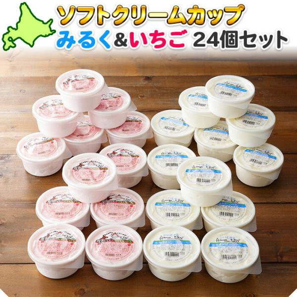 北海道 ソフトクリーム 2種24個 アイスクリーム ギフト セット お菓子 苺 ミルク くりーむ童話