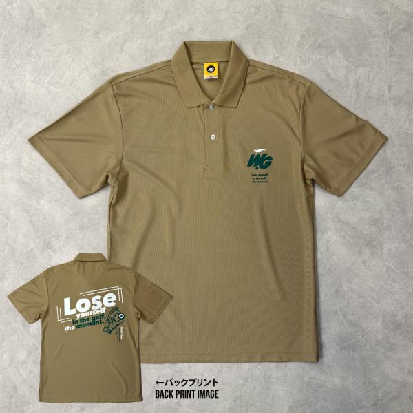 【SALE 50%OFF】WG ゴルフ ポロシャツ ”LOSE YOURSELF” サンドカーキ 速...
