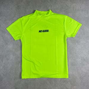 【SALE 35％OFF】WG ゴルフ 速乾ドライ モックネック Tシャツ "NO GOOD" イエローライム　1000007｜wasistockts