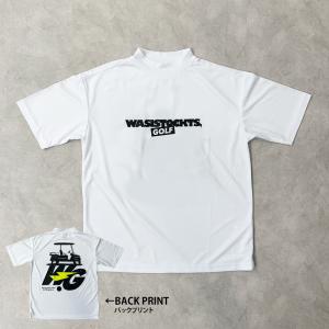 WASSISTOCKTGOLF ゴルフモックネックシャツ 白　Ｌ SALE 50%OFF】WG ゴルフ モックネック Tシャツ ”BRIGHT” ライム