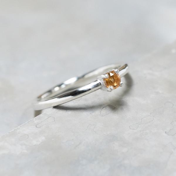 インペリアルトパーズ ラウンド3mm シルバープレーンリング 1.5mm幅 鏡面 3号〜21号｜WK...